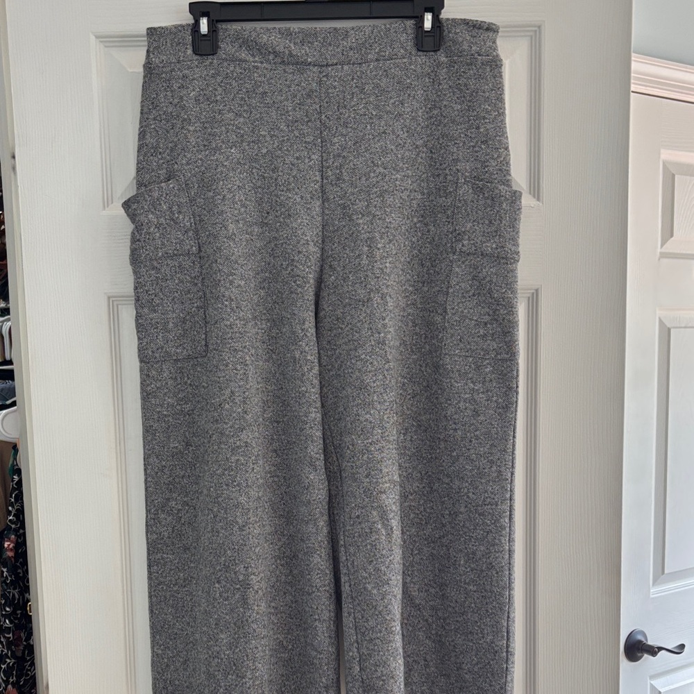Elegant Gray Wide Leg Women's Pants